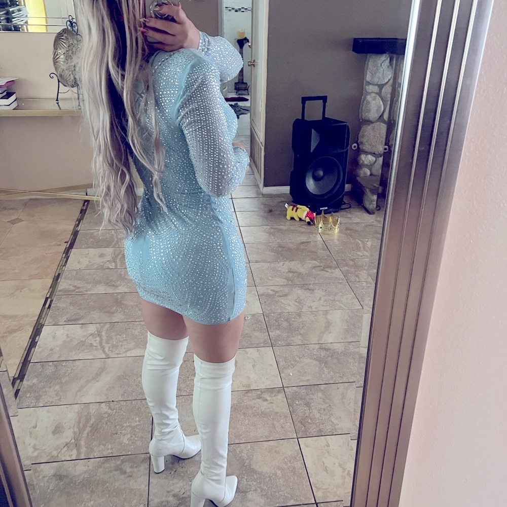 Light blue dress with crystals